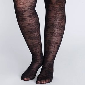 Lane Bryant Black Lace Tights C/D